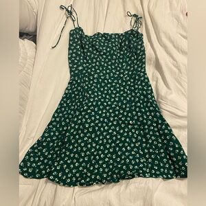 Reformation Green Floral Dress
